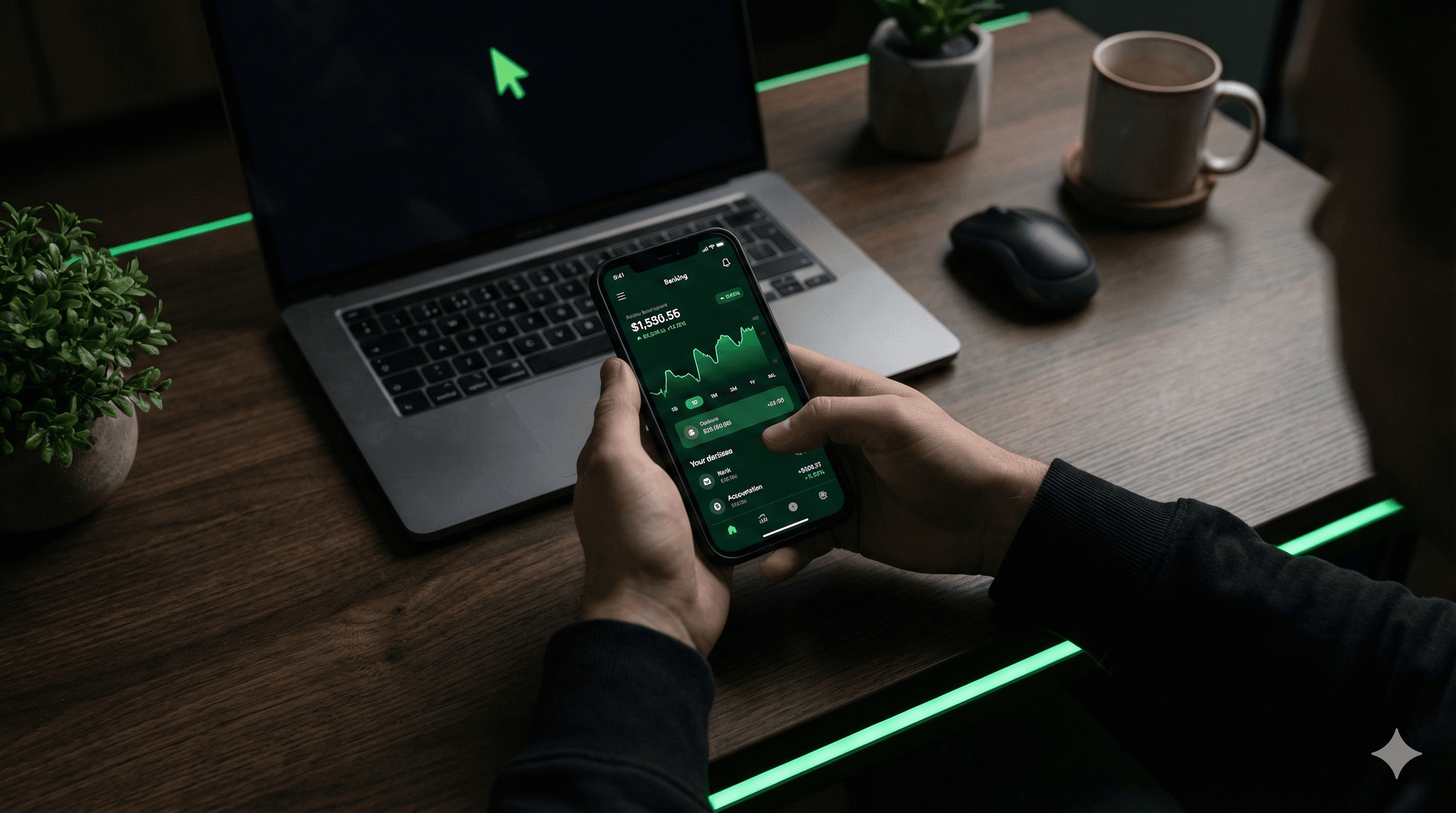Freelancer using banking app